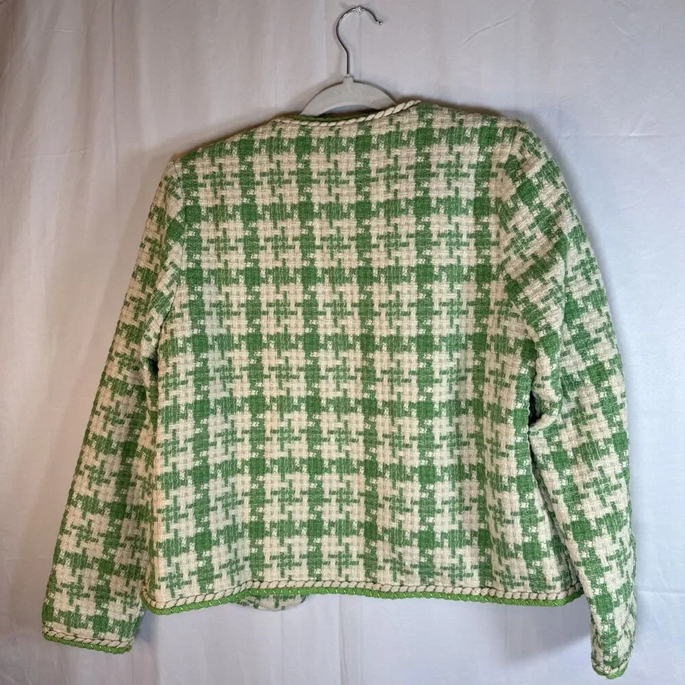 Sweet Lemon Green /Beige Jacket Short Set Size Medium NWT - Picture 14 of 16